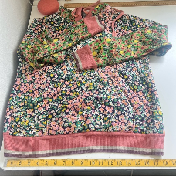 Anthropologie Conditions Apply Floral Hoodie Botanical Pattern Size Small - Picture 7 of 13